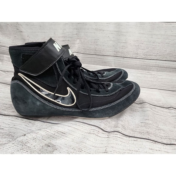 Nike Wrestling 366683-001 Men’s SZ 12 Shoes Black Lace Up & Strap - Picture 1 of 10